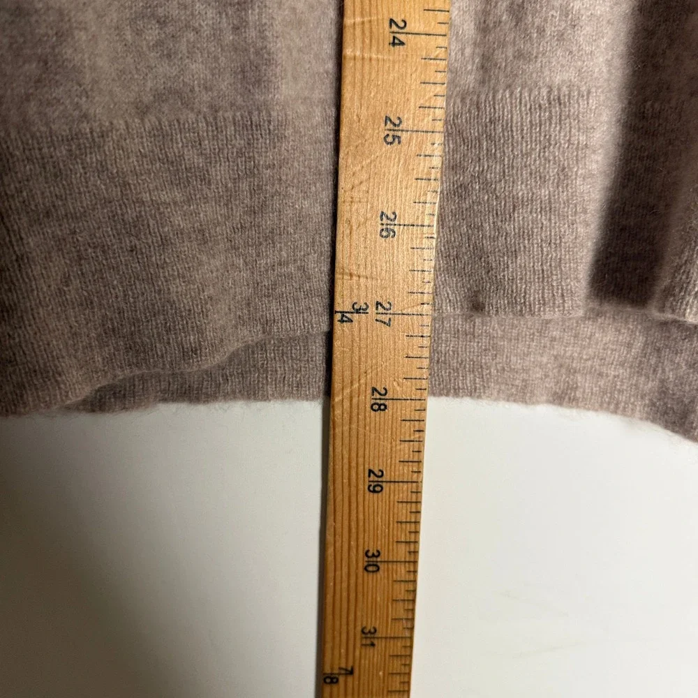 Charter Club Luxury 100% Cashmere V-Neck Sweater Tan Oatmeal Heather 3X Womens